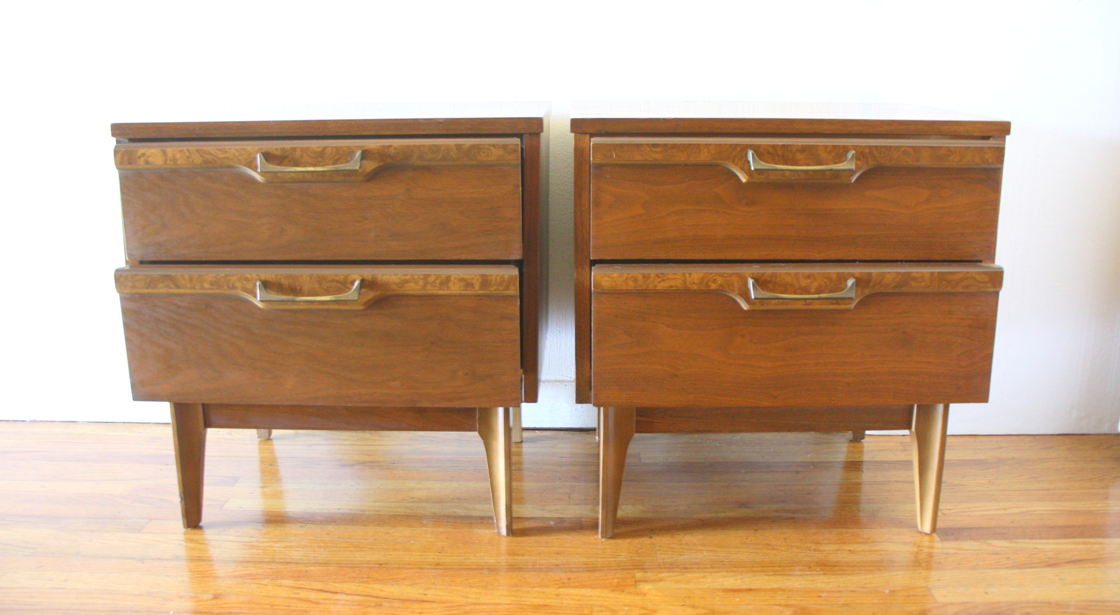Mid Century Modern Pair of Side End Table Nightstands | Picked Vintage